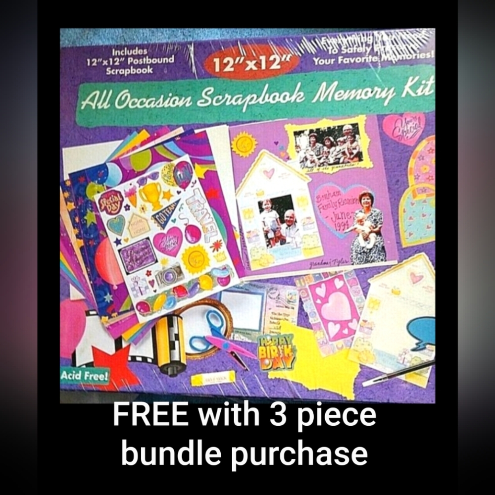 FREE WITH BUNDLE Remember When SCRAPBOOK All Occasion Scrapbook Memories Kit NEW
